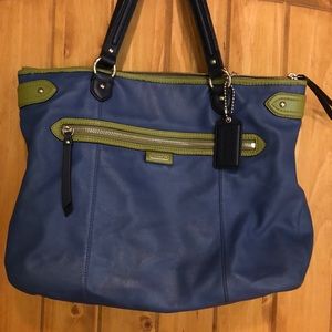 Blue and Green Coach small tote or purse